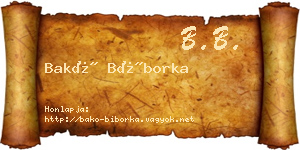 Bakó Bíborka névjegykártya