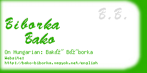 biborka bako business card